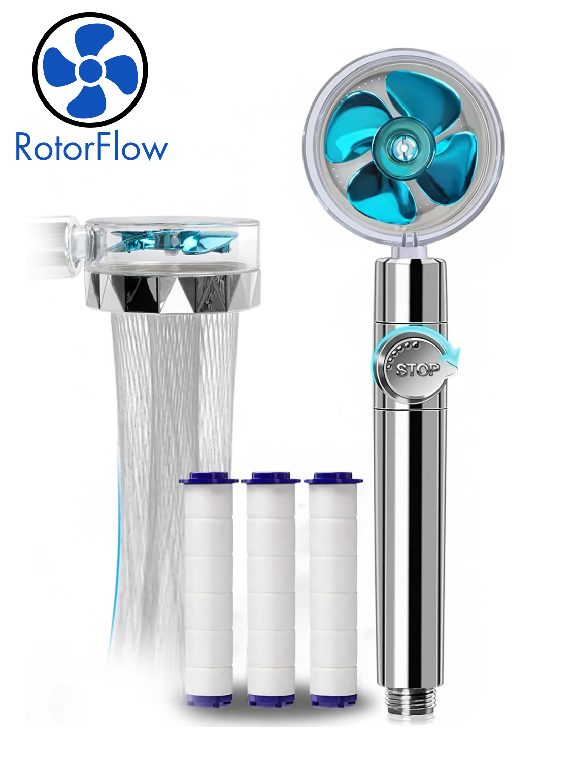 The RotorFlow™ Jet Shower Head