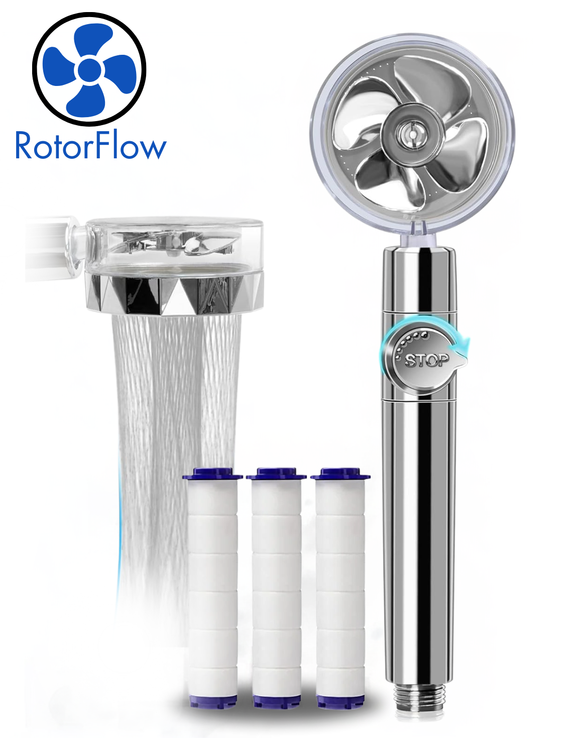 The RotorFlow™ Jet Shower Head