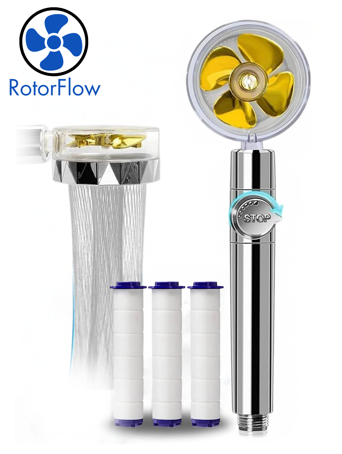 The RotorFlow™ Jet Shower Head