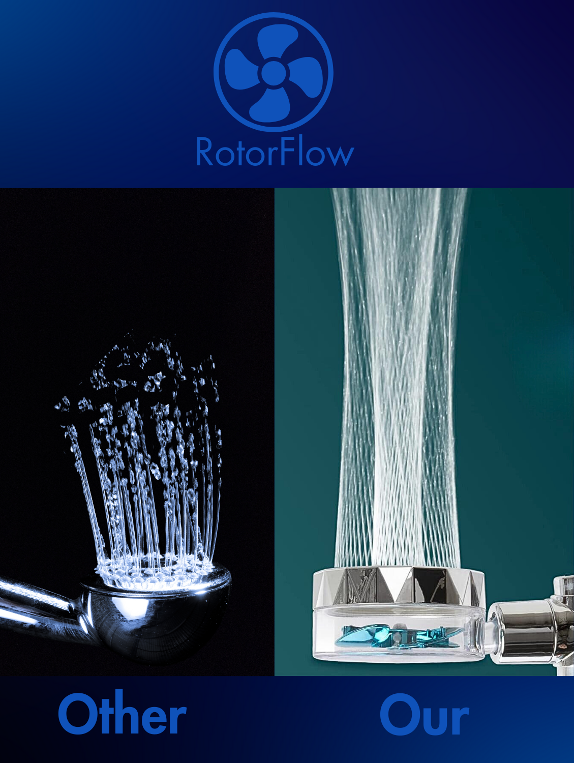 The RotorFlow™ Jet Shower Head